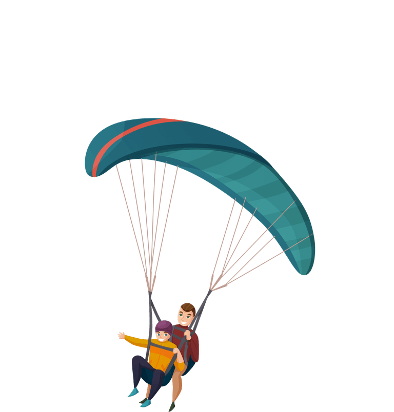 modern sports entertainments illustration featuring adventurous tandem paragliding experience