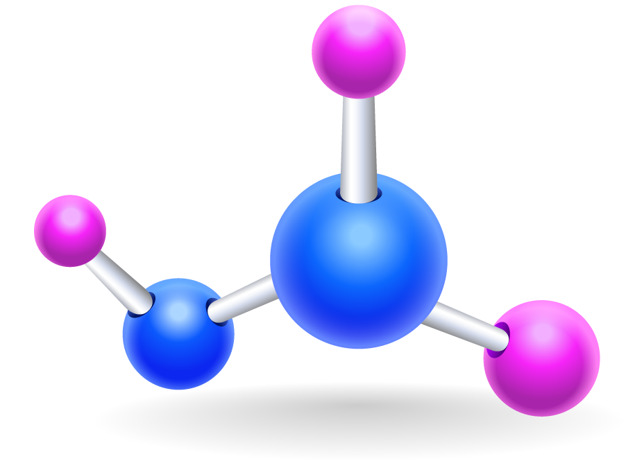 molecule science realistic icons set