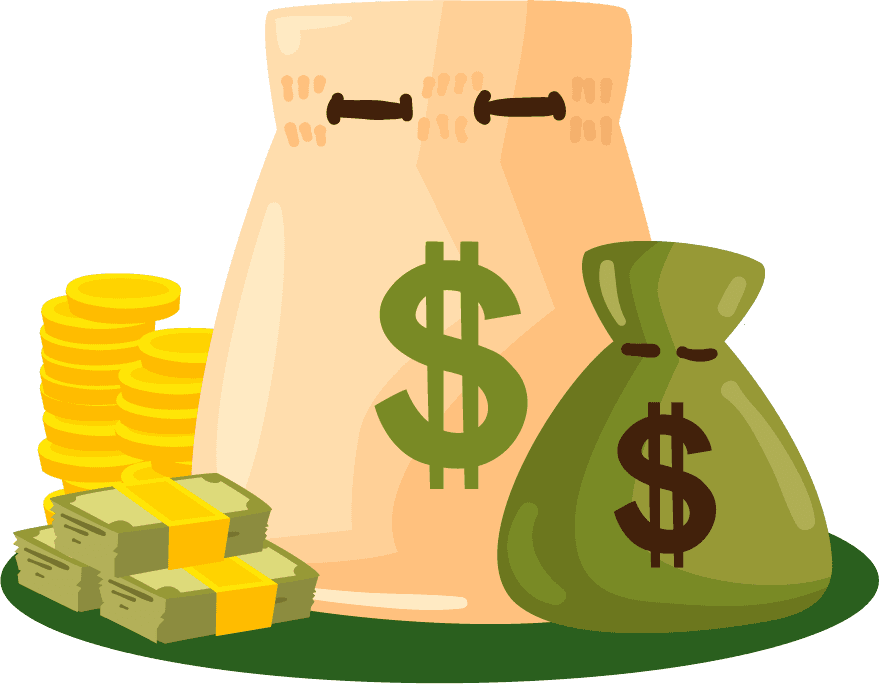 money bags with coins for a successful savings strategy and investment planning