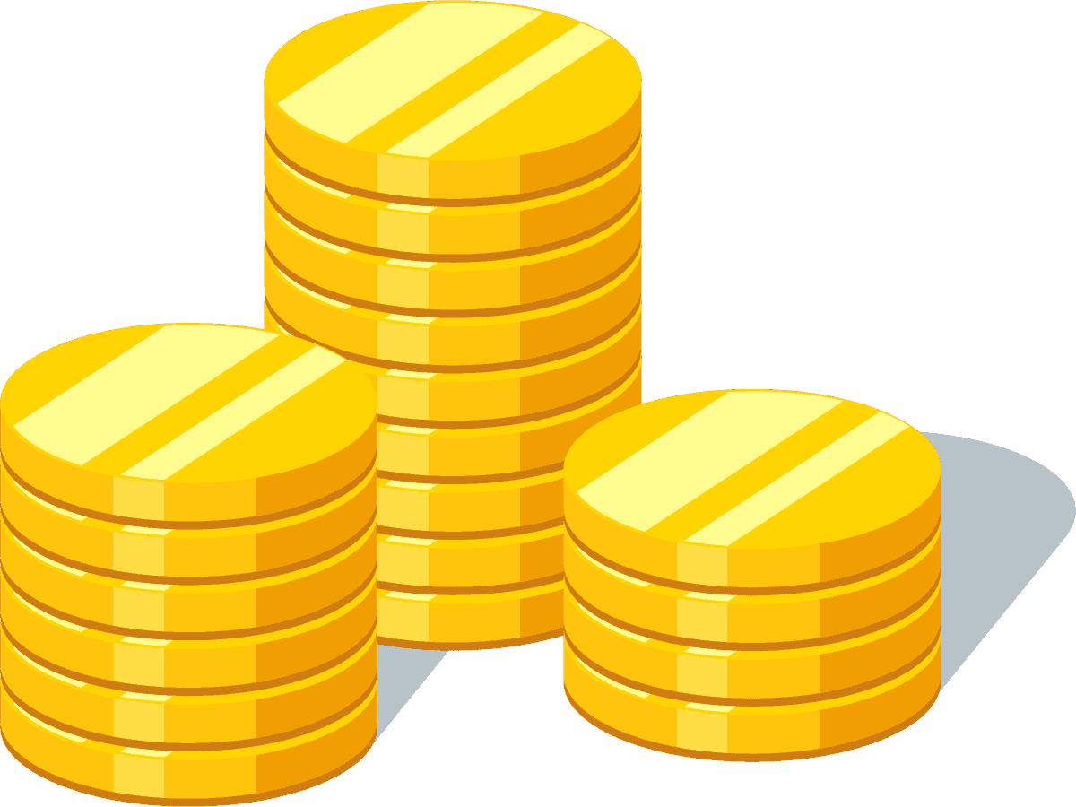 simple money piles and coins for financial illustrations and budgeting purposes