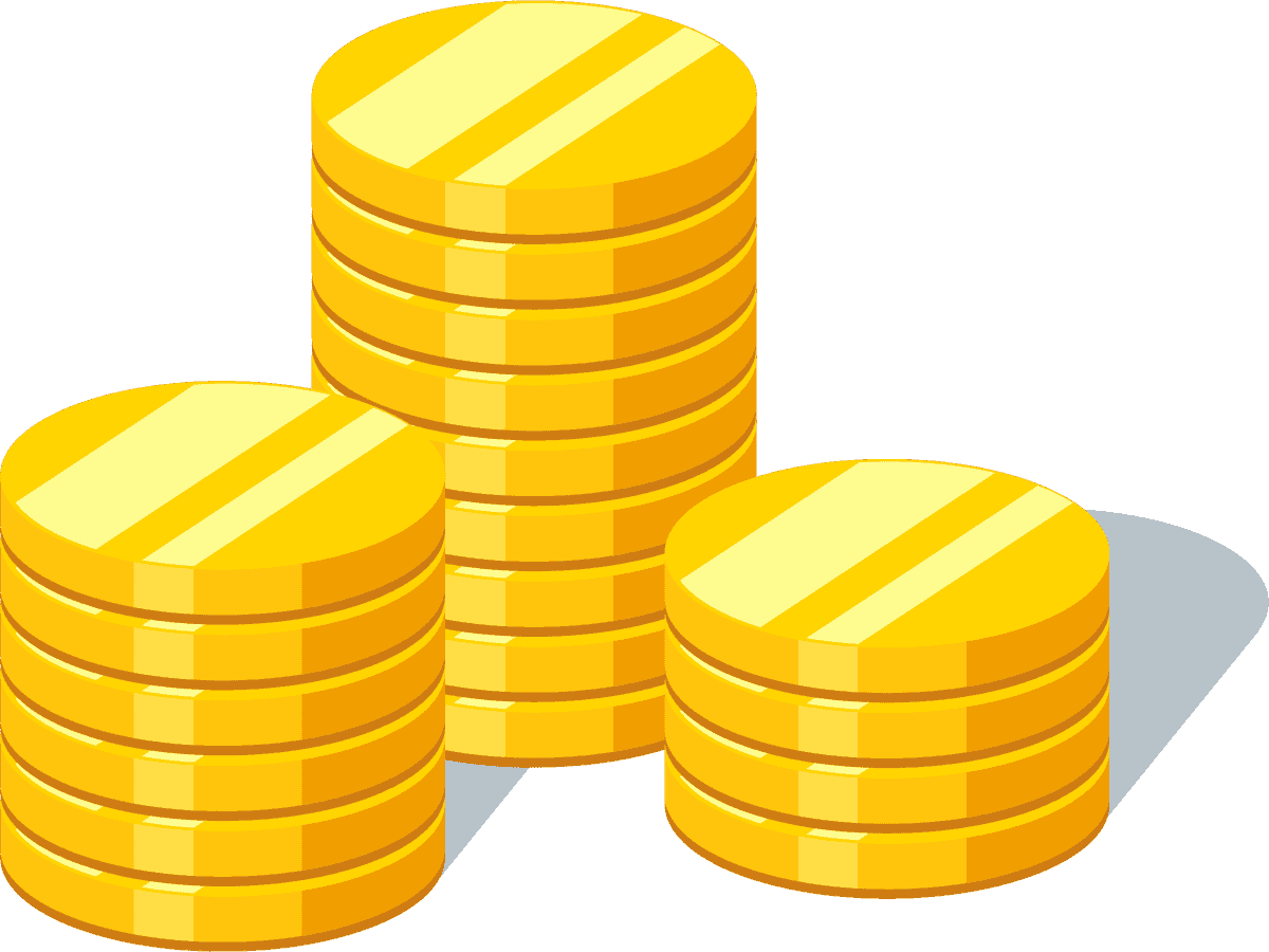 simple money piles and coins