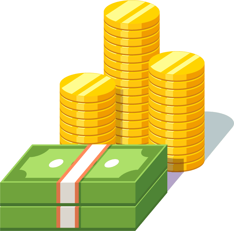 simple money piles and coins for financial planning and budget management