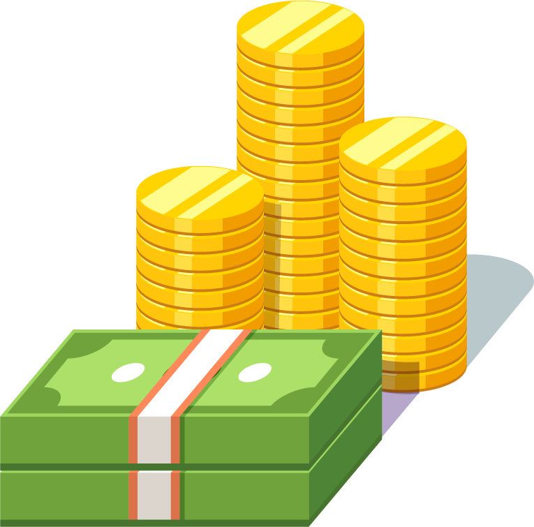 simple money piles and coins for financial planning and budget management