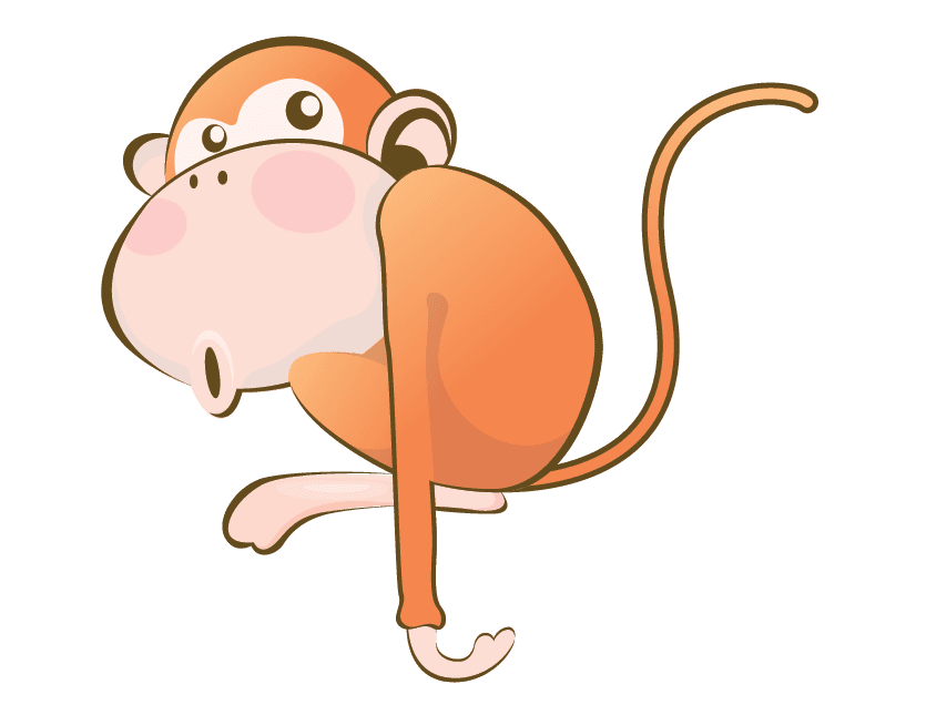 Cartoon monkey animal clipart on white background