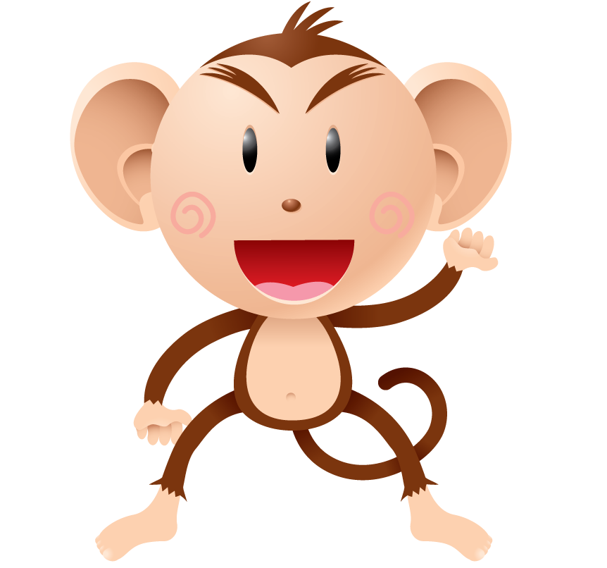 playful monkey animal characters vectors for children's educational materials and fun projects