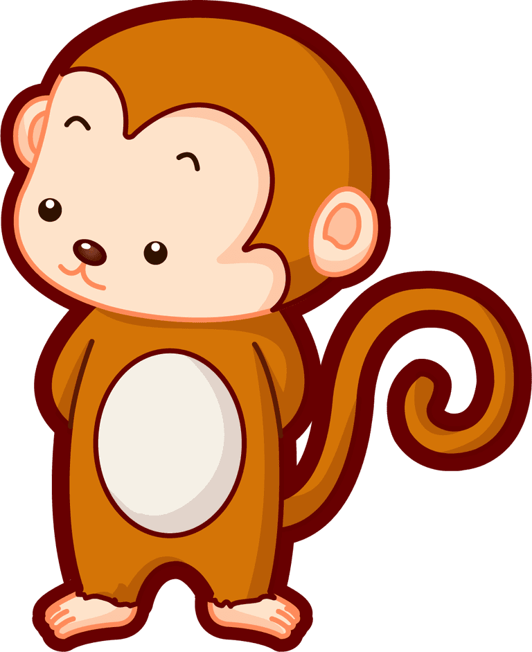 cute anthropomorphic monkey zodiac qvector illustration for charming home decor and invitations