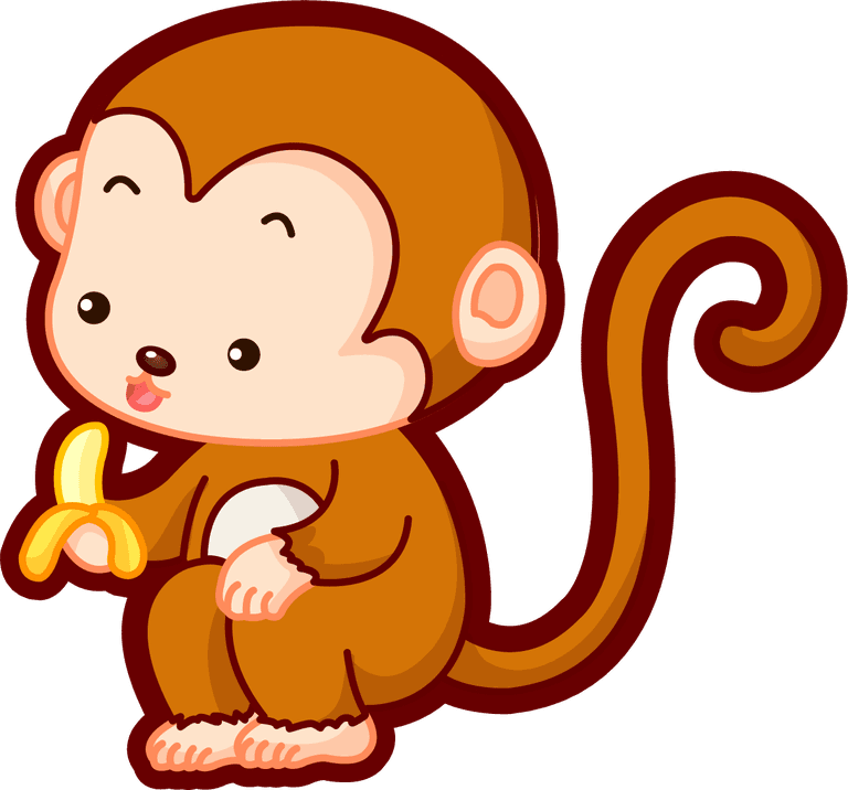 cute anthropomorphic monkey zodiac qvector for fun illustrations and playful projects