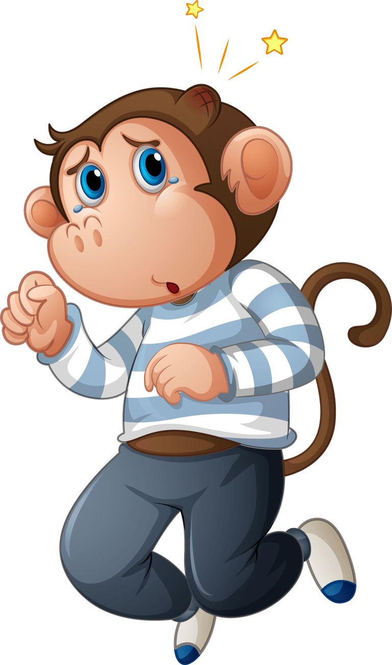 monkey different nursery rhyme character isolated on white background illustration