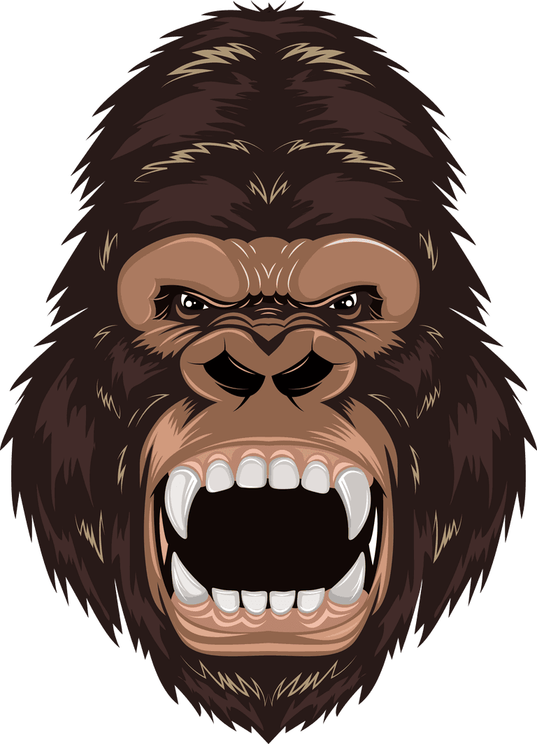 monkey head animal head icons buffalo lion gorilla bulldog sketch