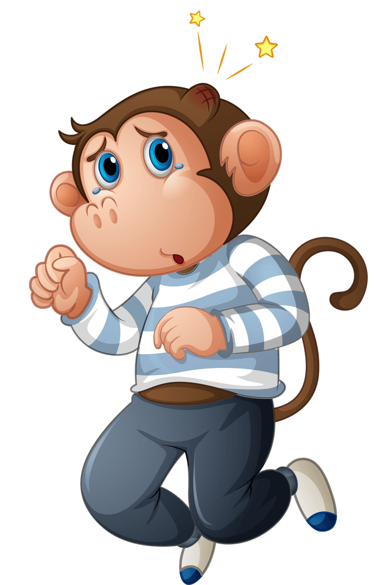 monkey set different nursery rhyme character isolated white background