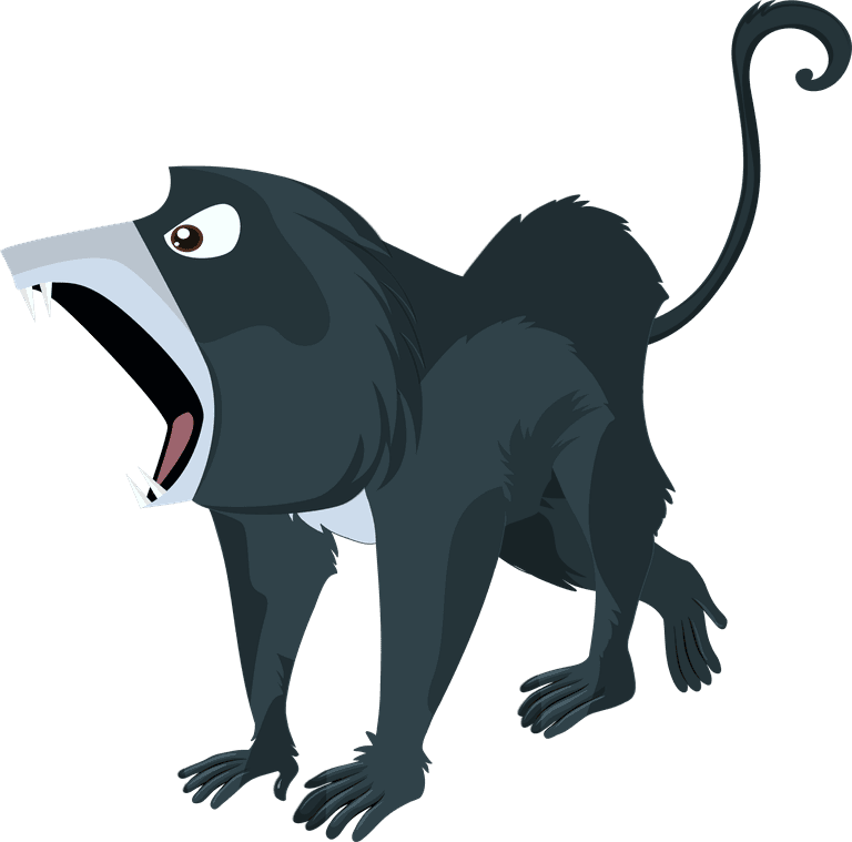 monkeys primate species icons colored cartoon sketch