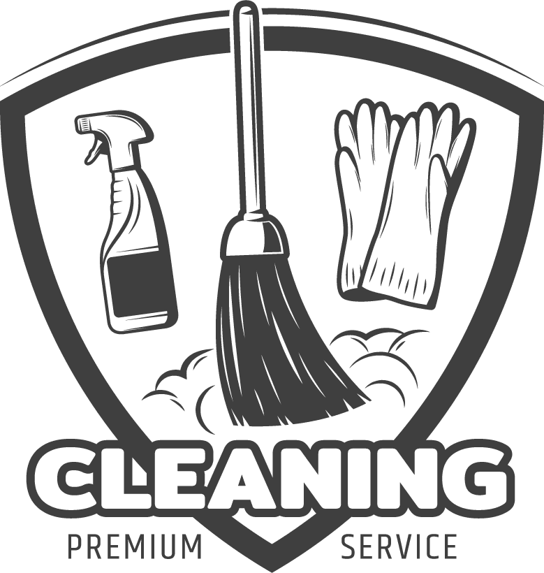 monochrome cleaning service logo featuring premium details for professional branding