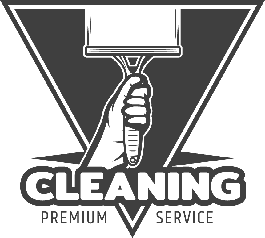 monochrome cleaning service logo with modern style and premium quality features for business branding