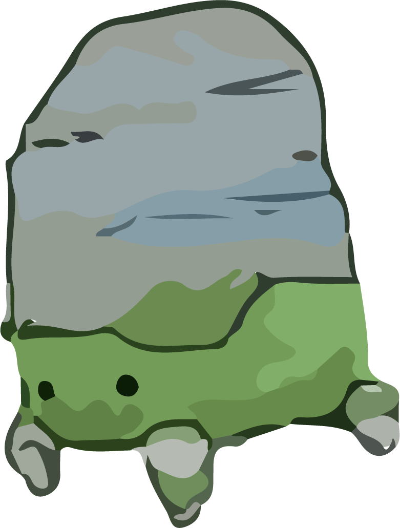 monster rock shape cute watercolor vector