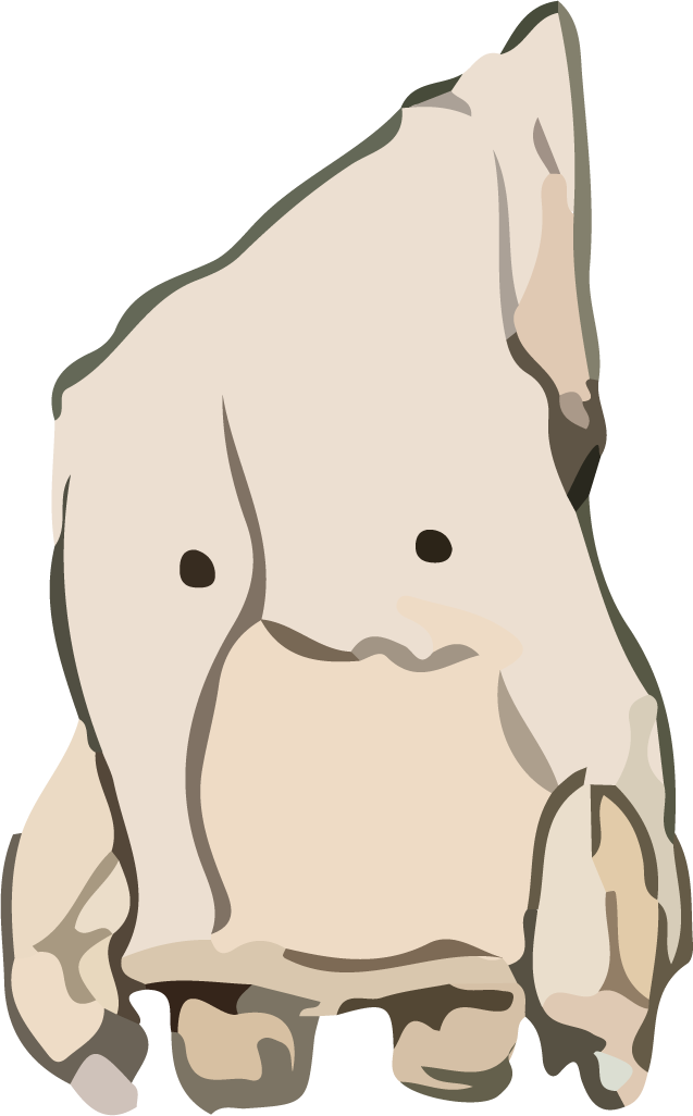 monster rock shape cute watercolor vector