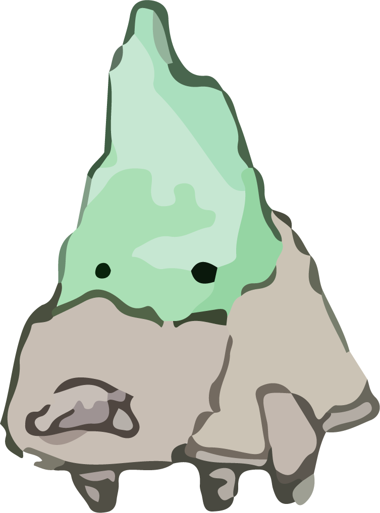 monster rock shape cute watercolor vector