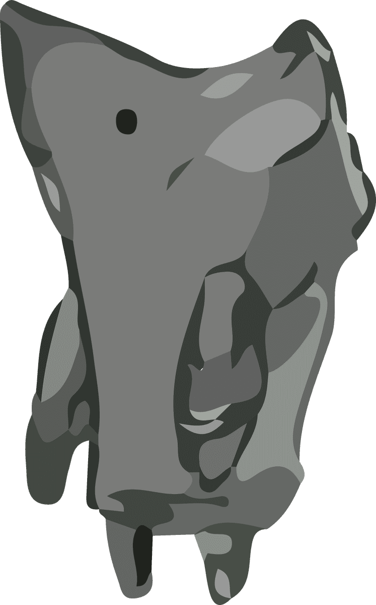 monster rock shape cute watercolor vector