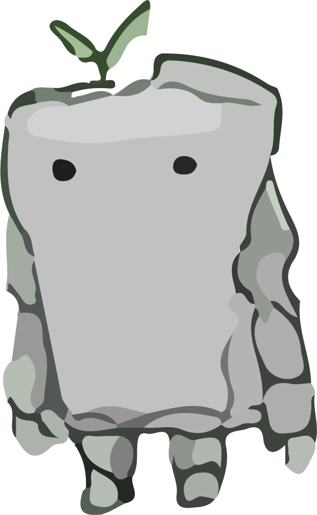 monster rock shape cute watercolor vector