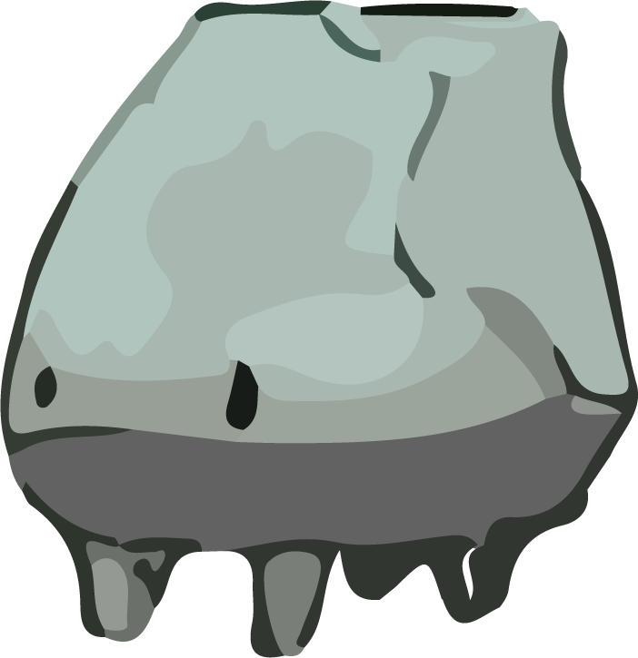 monster rock shape cute watercolor vector