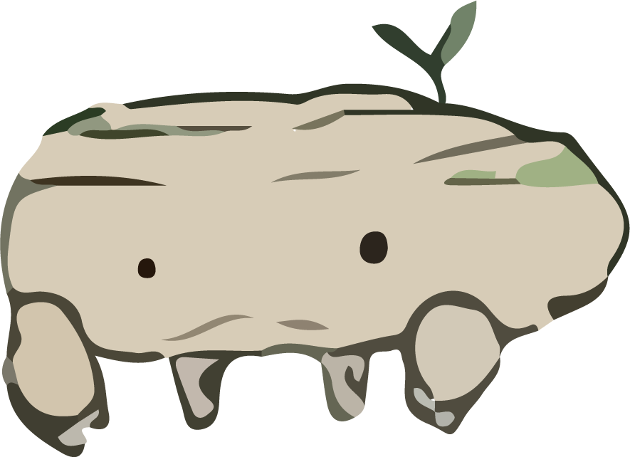 monster rock shape cute watercolor vector