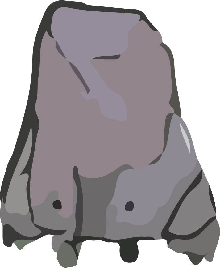 monster rock shape cute watercolor vector