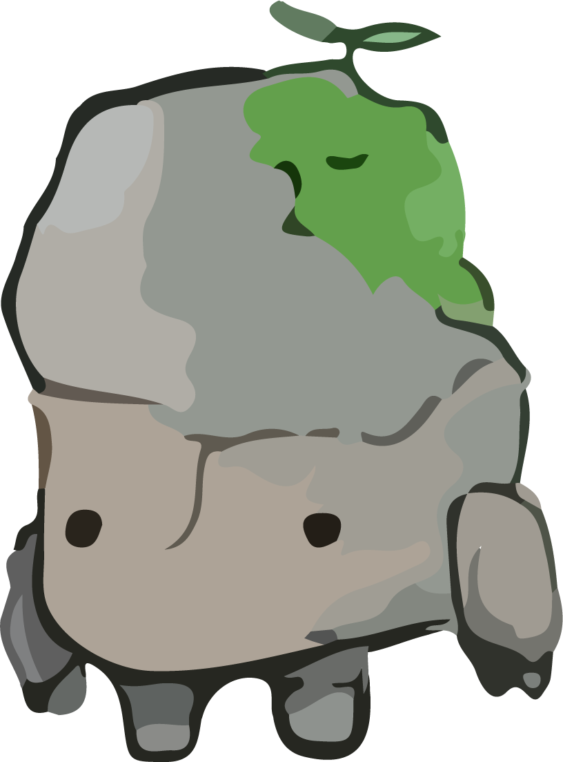 monster rock shape cute watercolor vector