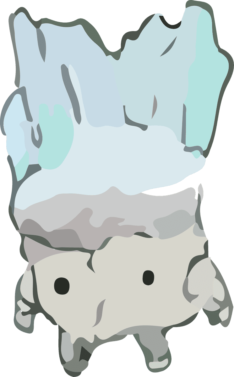 monster rock shape cute watercolor vector