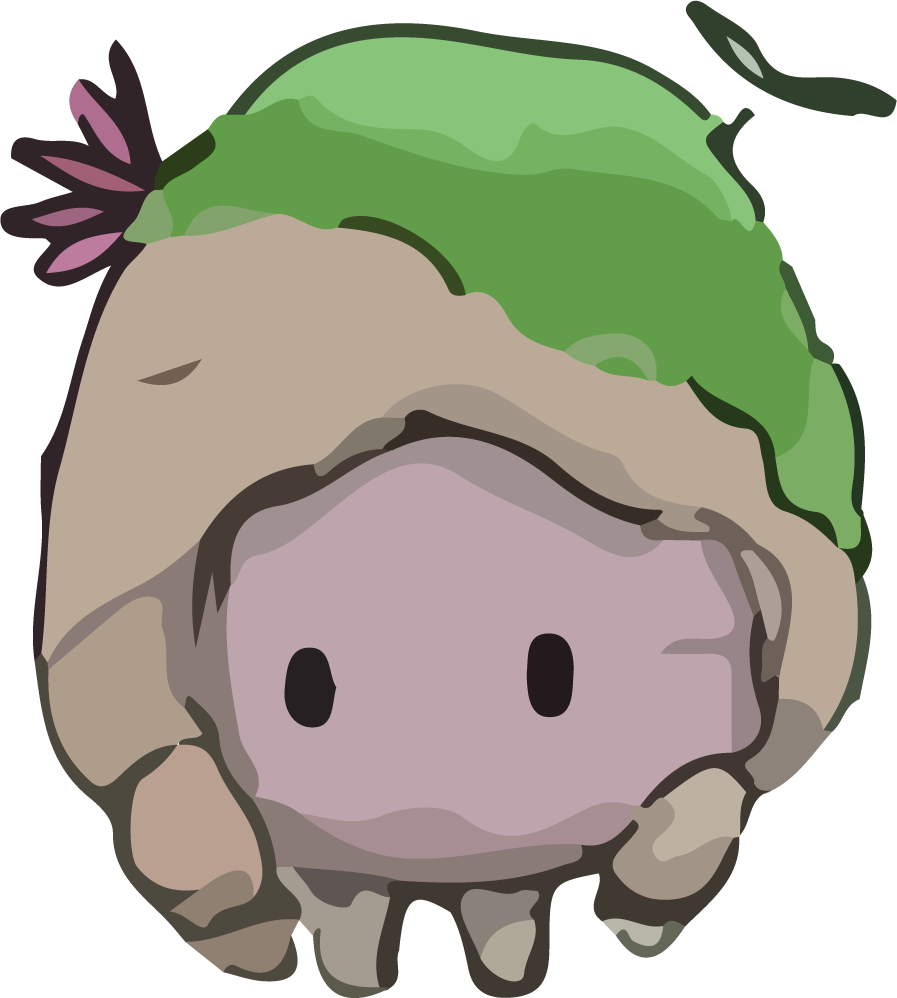 monster rock shape cute watercolor vector