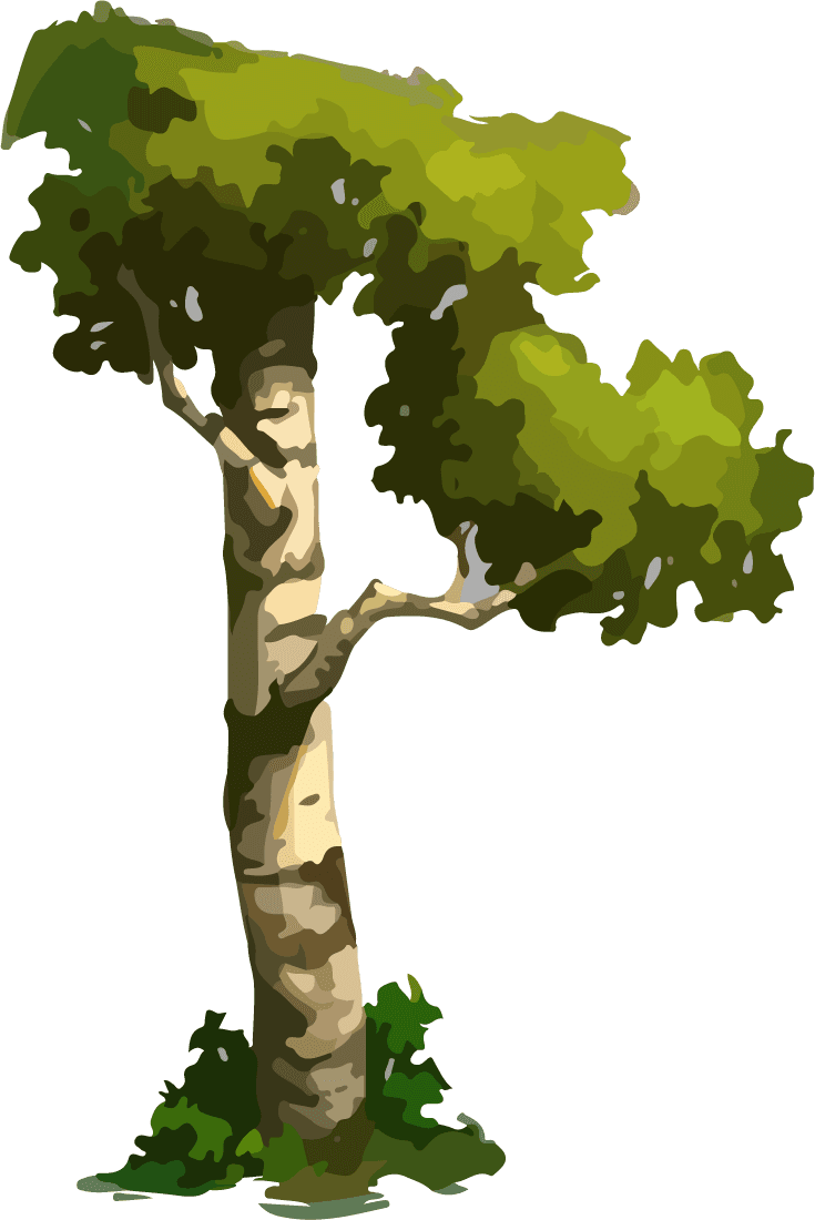 moss rotting tree vector