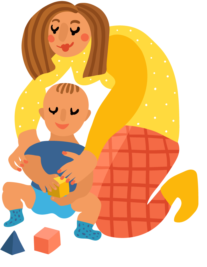 mother and baby motherhood characters set
