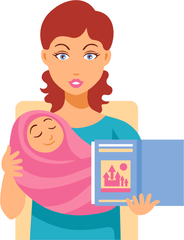 mother and baby parents icons set