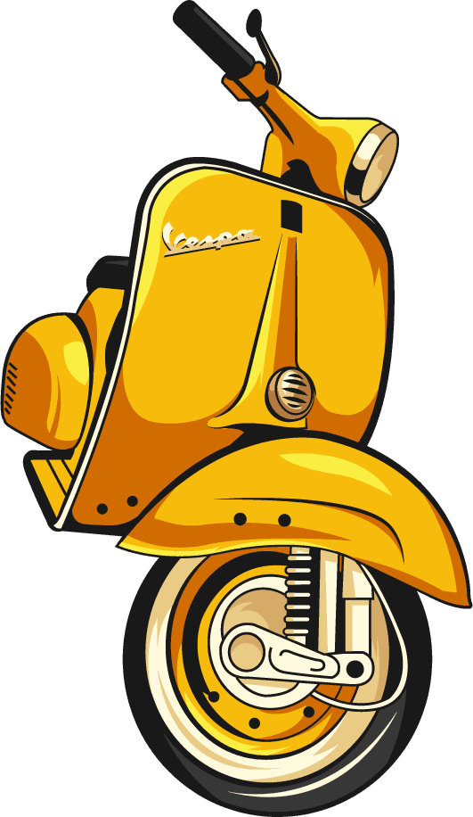 motorcycle vespa motorbike icons colored classical sketch