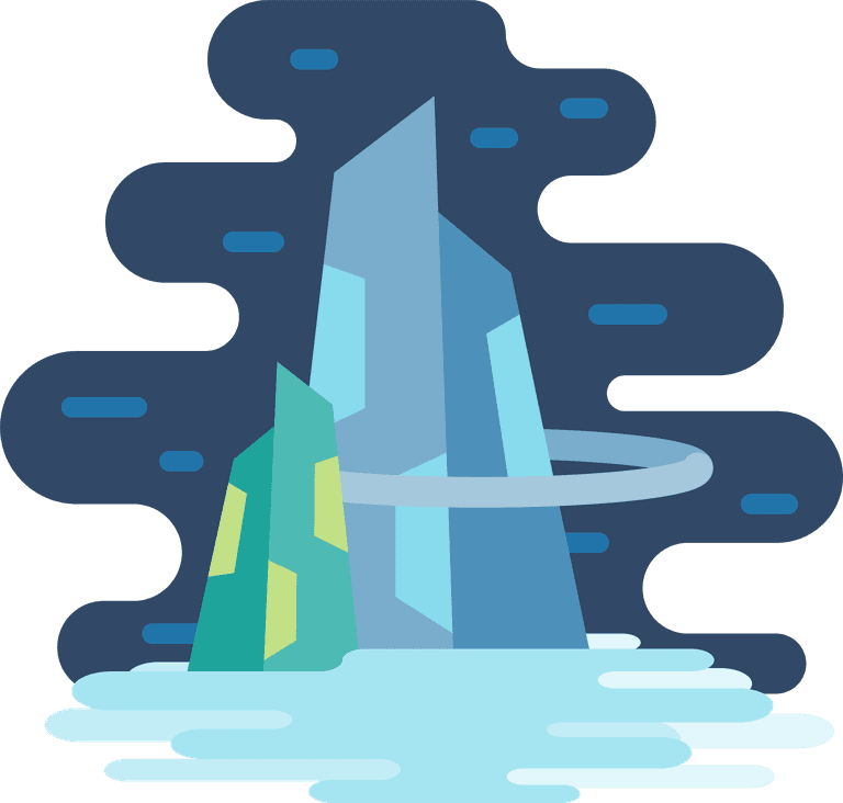 mountain peek beautiful utopia vectors with futuristic landscapes and serene colors