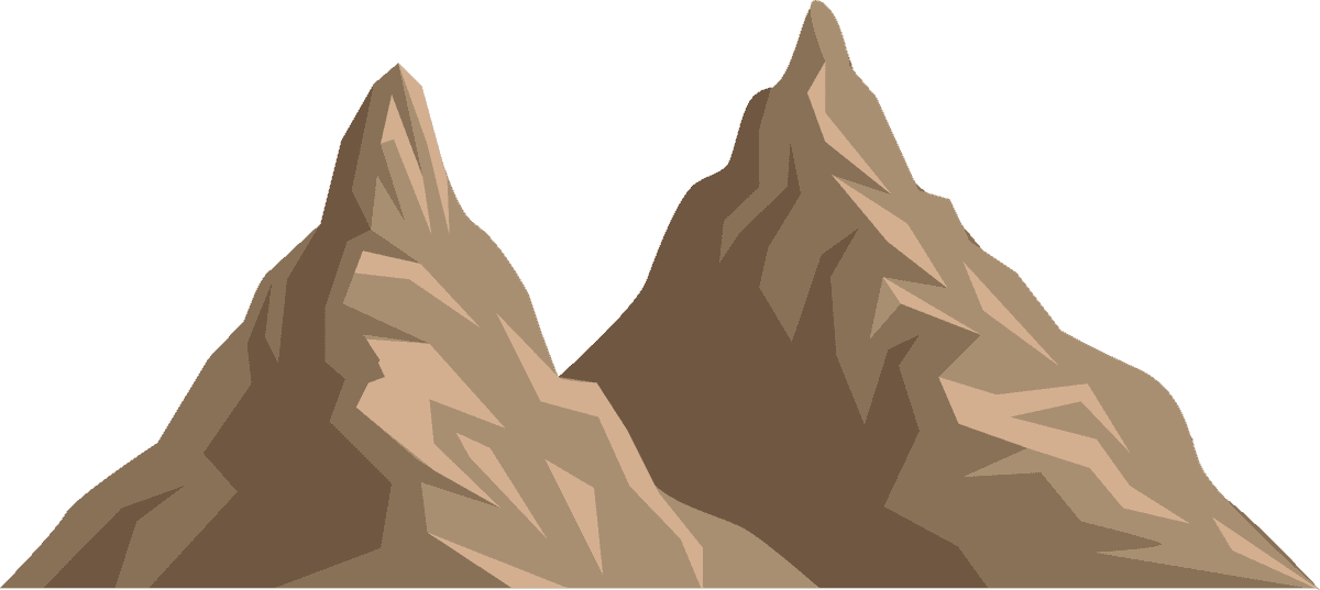 mountains rocks flat icon collection featuring detailed peaks for travel and adventure themes