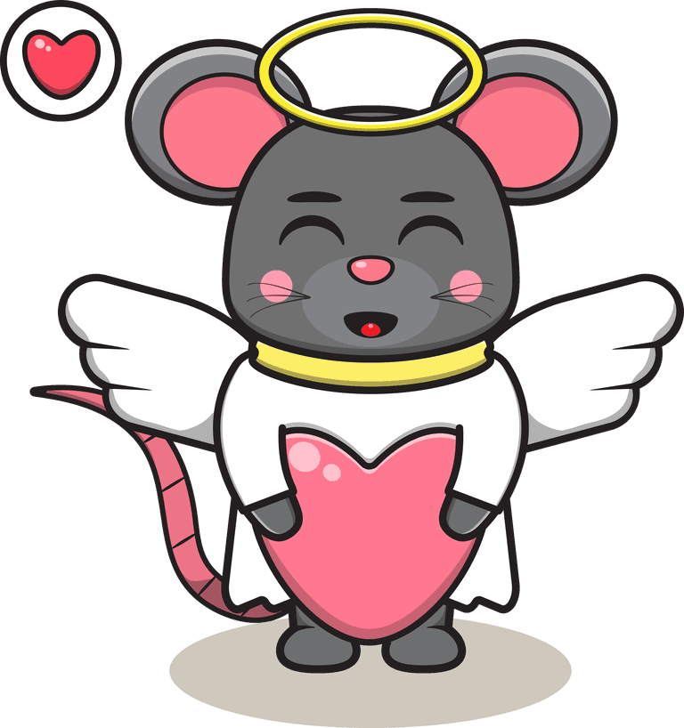 mouse angel illustration of cute mouse with angel costume