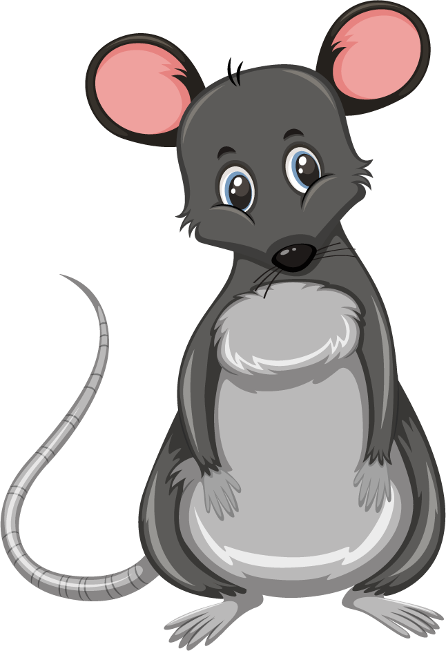 mouse isolated different animals in playful cartoon style for children’s education