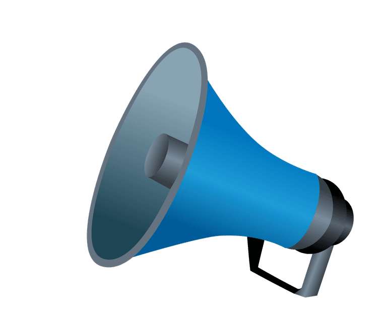 movie theme icon vector featuring a blue megaphone for promotional activities and film announcements