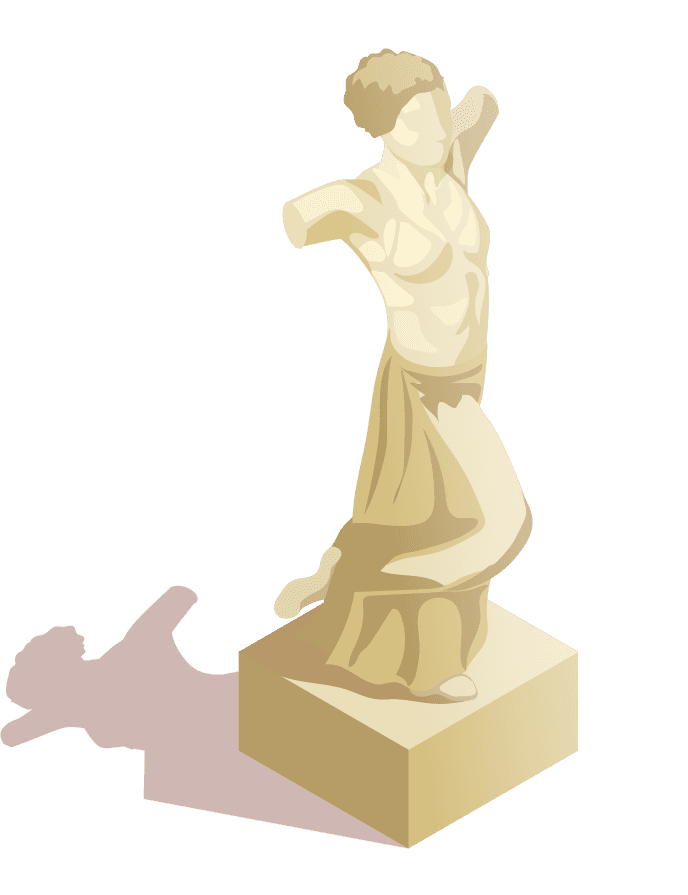 museum artifacts isometric collection of ancient sculptures for educational purposes