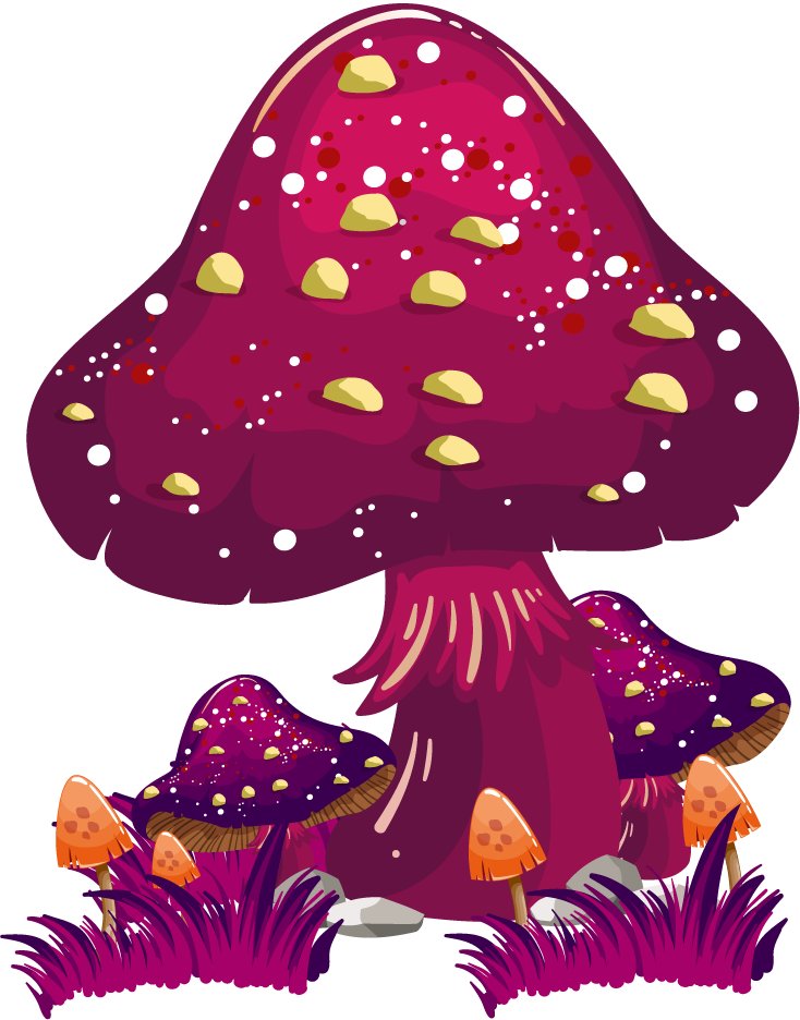 vibrant mushroom icons colorful growth sketch for enchanting nature-themed projects