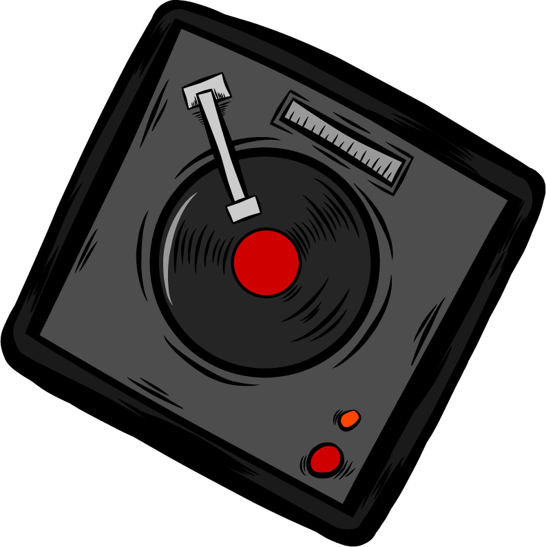 music doodle icons colored retro sketch