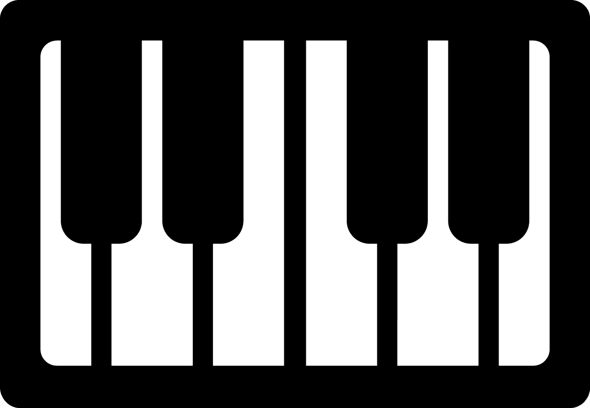 music instruments black and white icon