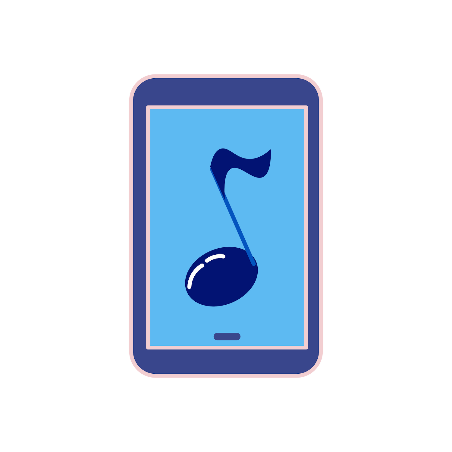 musical doodle element icon for mobile apps with playful design and vibrant colors