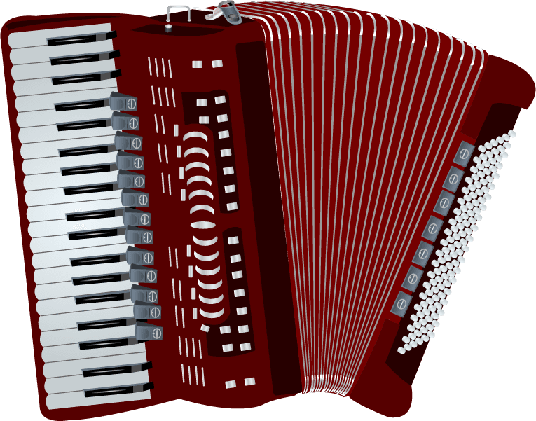 musical instrument musical instruments set for beginners featuring an accordion with rich colors and details