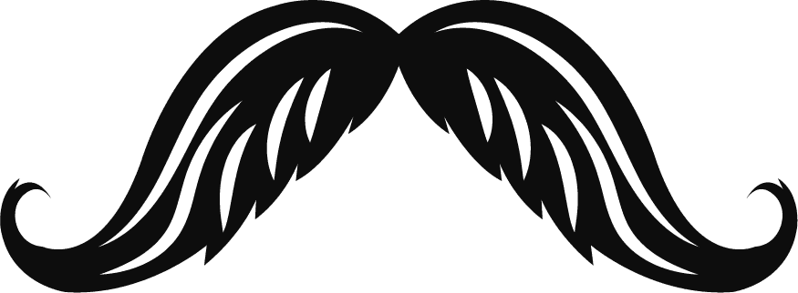 mustache hairdressing elements black white symbols sketch