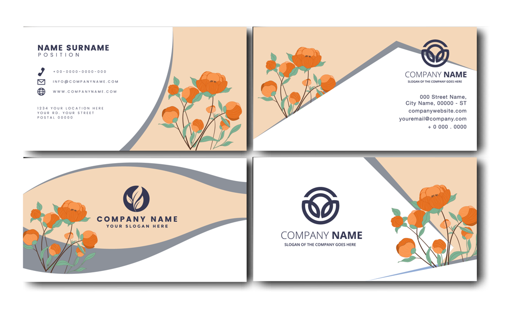stylish namecard patterns and textures featuring floral elements for modern professionals