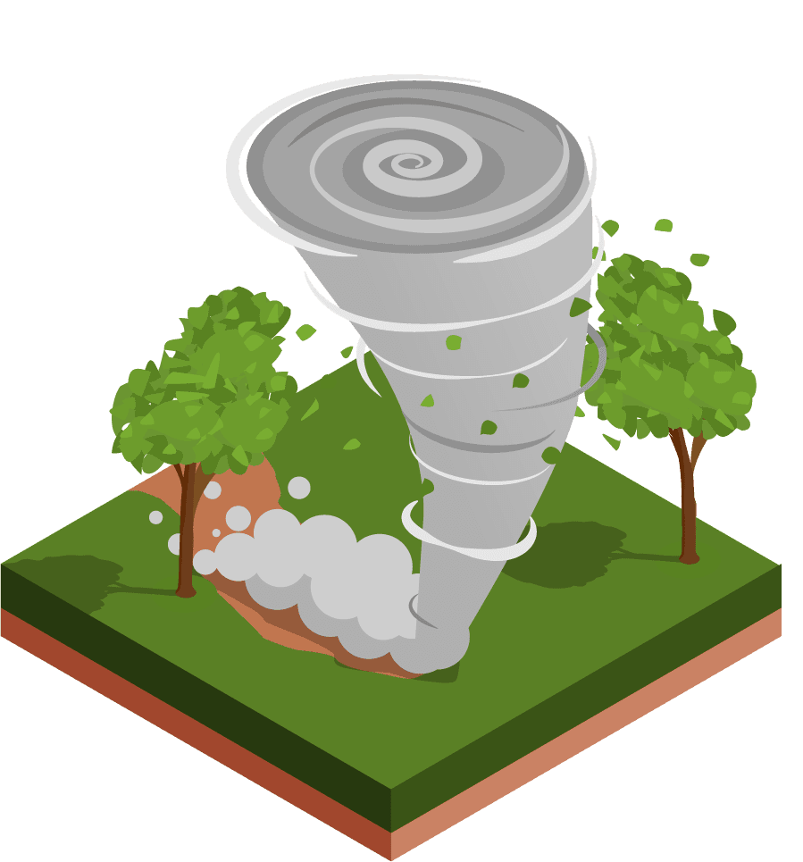 isometric natural disaster illustration