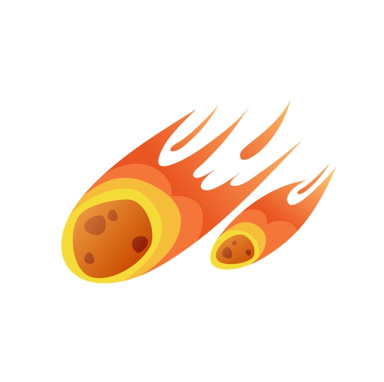 natural disasters cartoon icons featuring comets for educational and creative projects