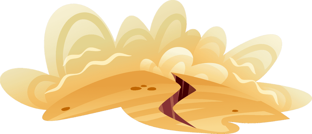 natural disasters cartoon icons representing various environmental hazards and their effects in a fun style