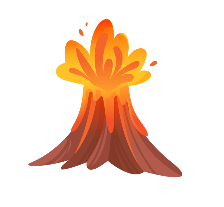 natural disasters cartoon icons featuring vibrant volcano eruption graphics for educational and creative projects