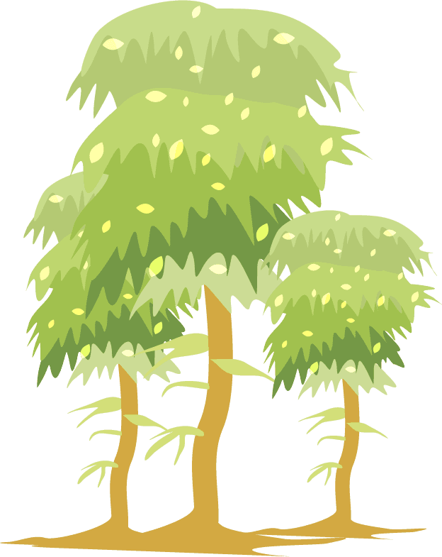 natural trees icons collection colorful sketch